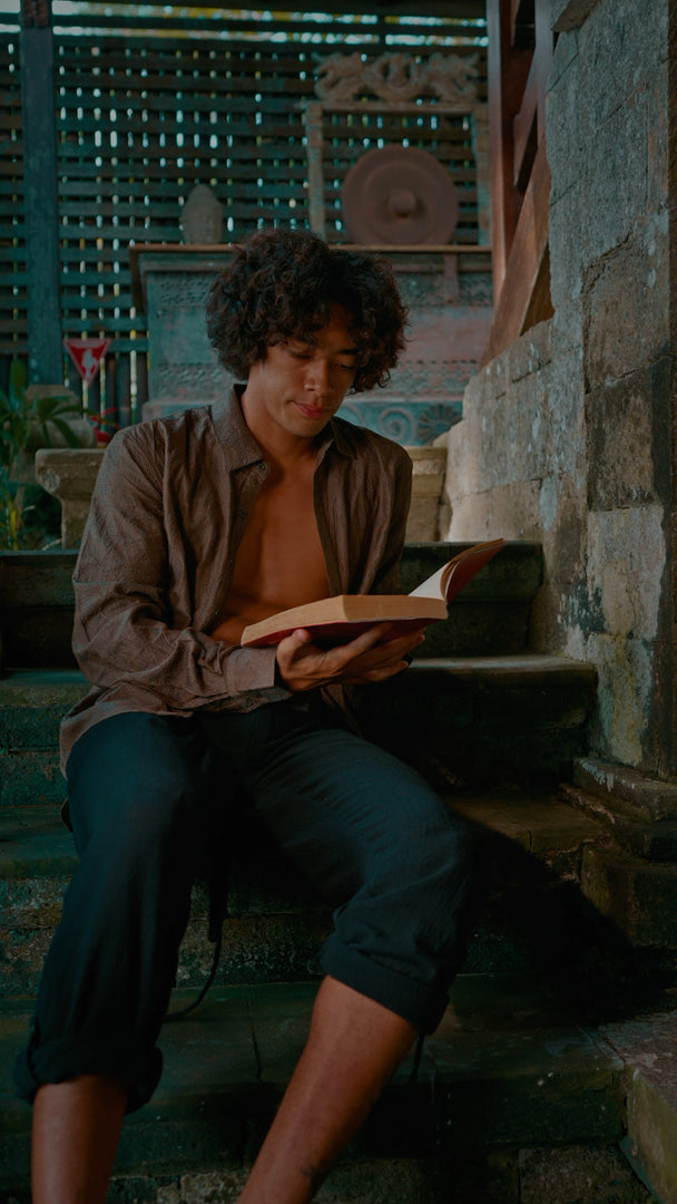 Veyra Shirt – Charcoal Silk Embroidery Shirt