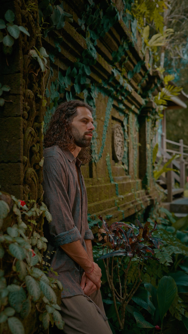 Veyra Shirt – Charcoal Silk Embroidery Shirt