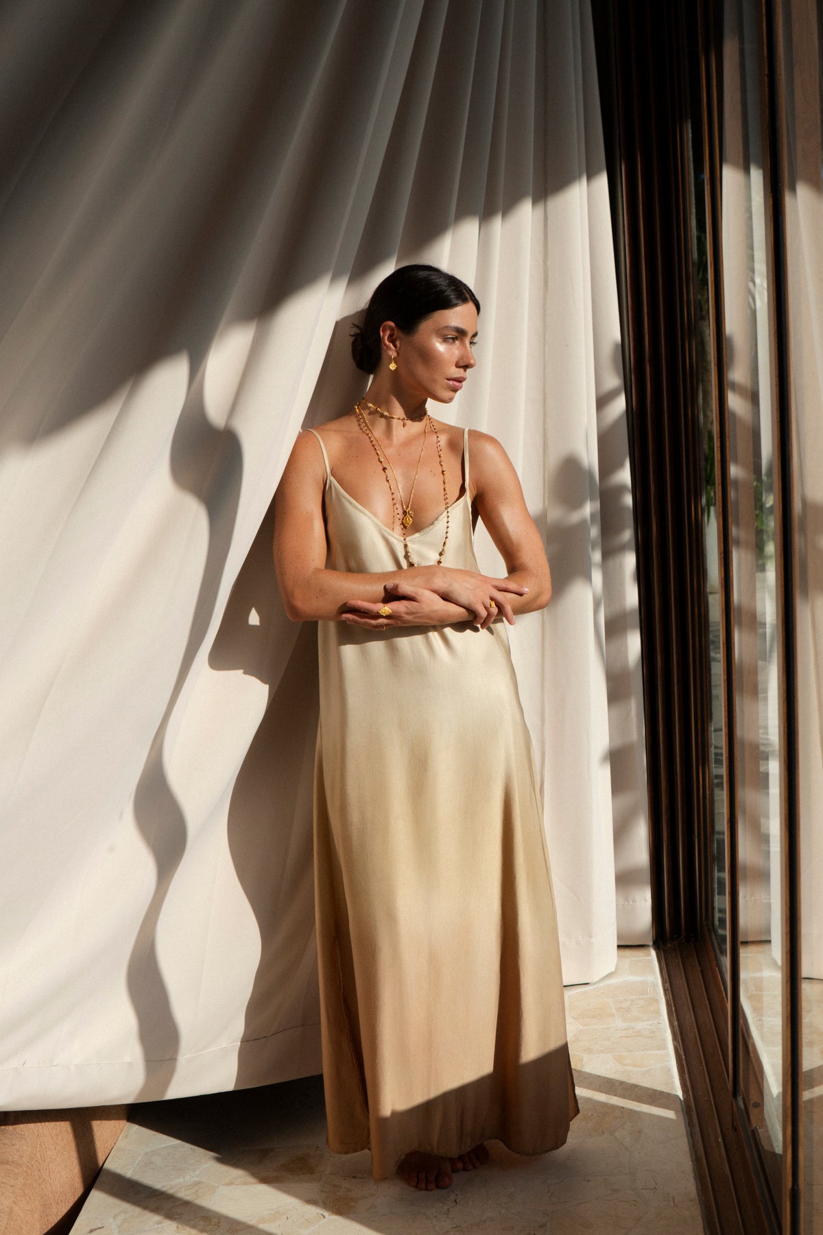 ZIA silk slip dress
