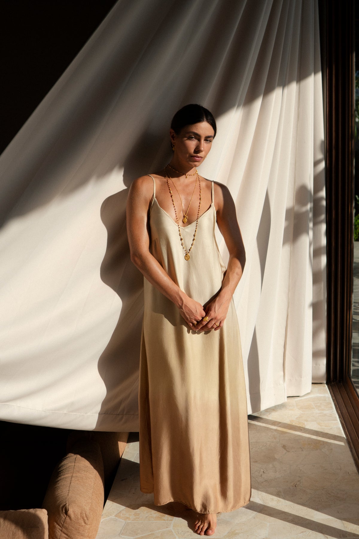 ZIA silk slip dress