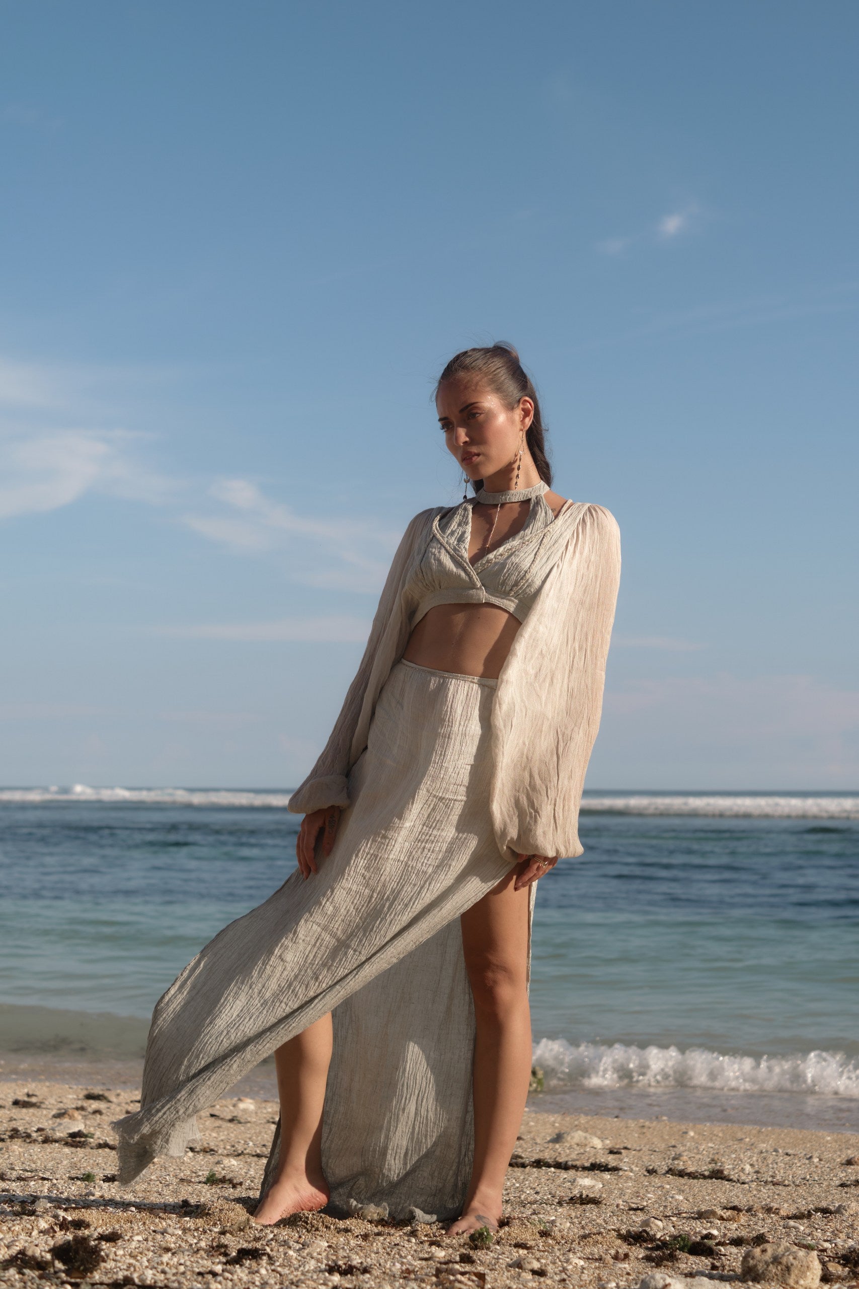 Elya Skirt in Ombre Dyed OEKO-TEX Certified French Linen, Adjustable Fit with Elastic Hip and Zipper, Perfect for Sustainable Elegance, game of thrones