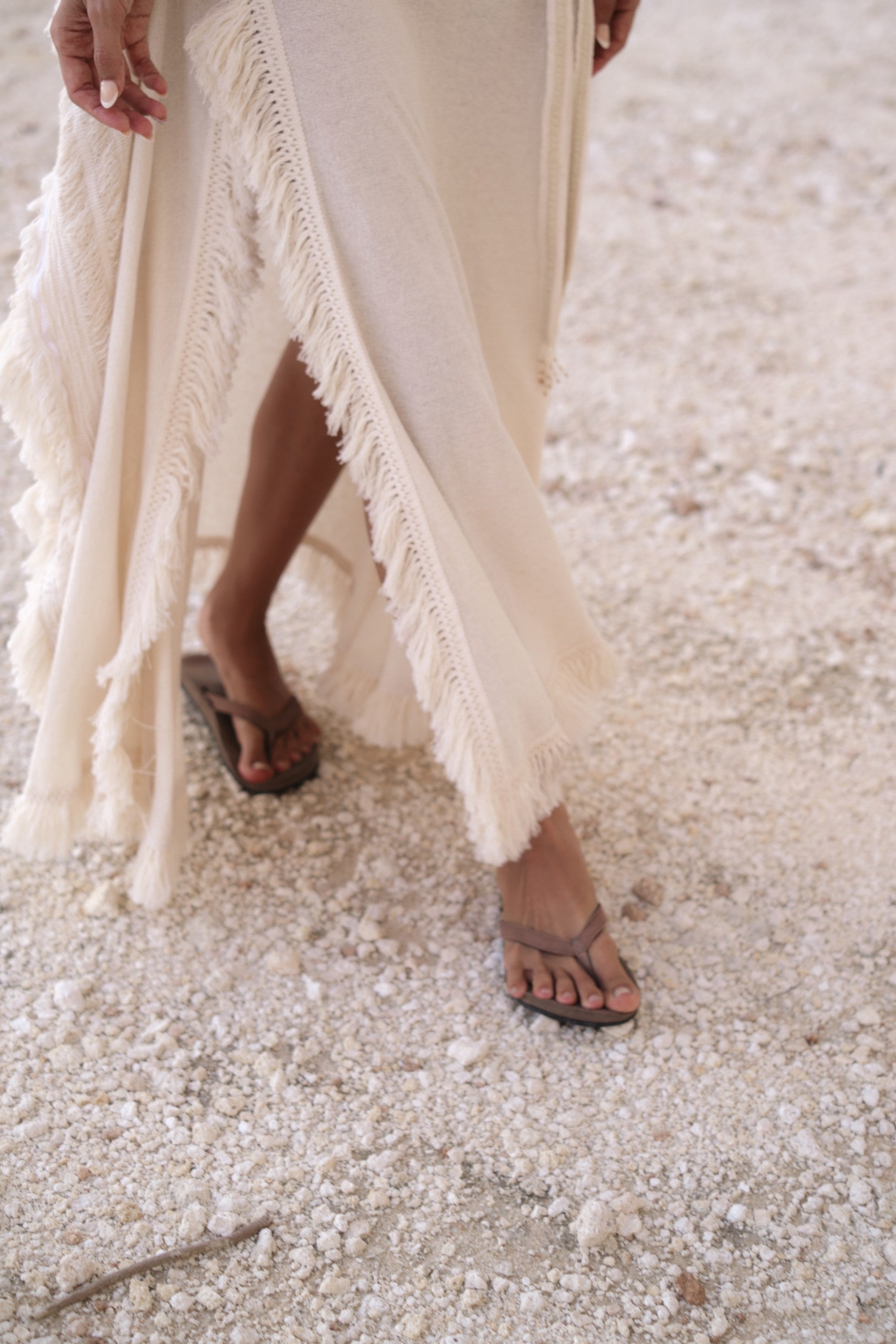 Navia Skirt in Organic Cotton Linen Blend, Elastic Waist with Side Cut, Versatile Styling for Elegance.