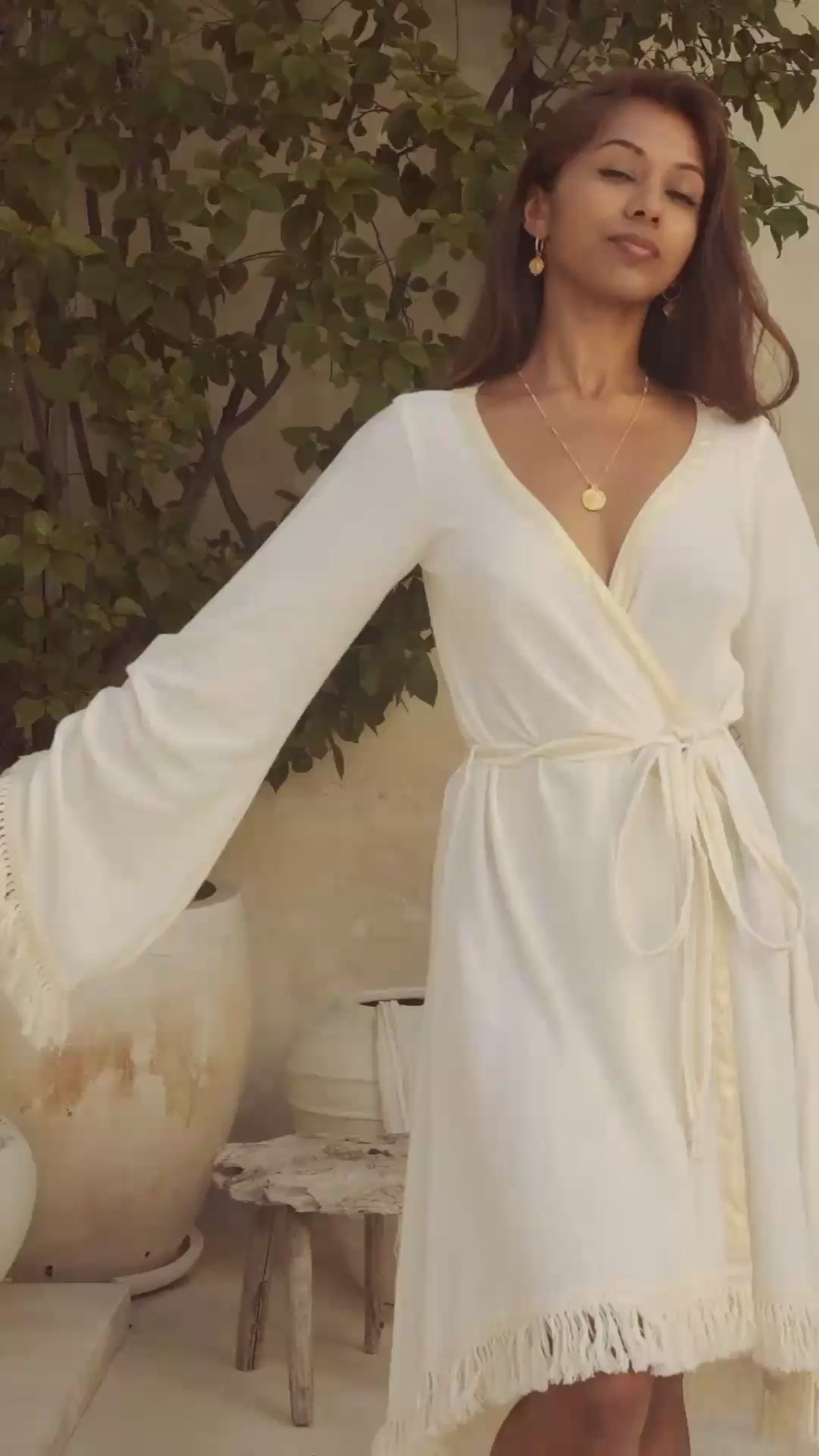 Ayumi Dress – Organic Cotton & Linen Wrap Dress
